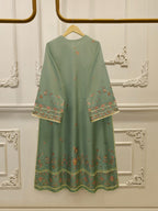 3 Piece- Pure Printed Raw Silk Embroidered Suit