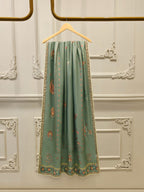 3 Piece- Pure Printed Raw Silk Embroidered Suit