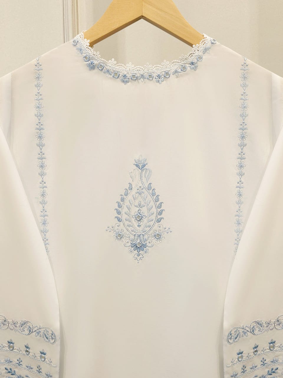 2 Piece - Embroidered Cambric Suit