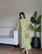 Pure Chinasilk Embroidered Kaftans With 3d Work