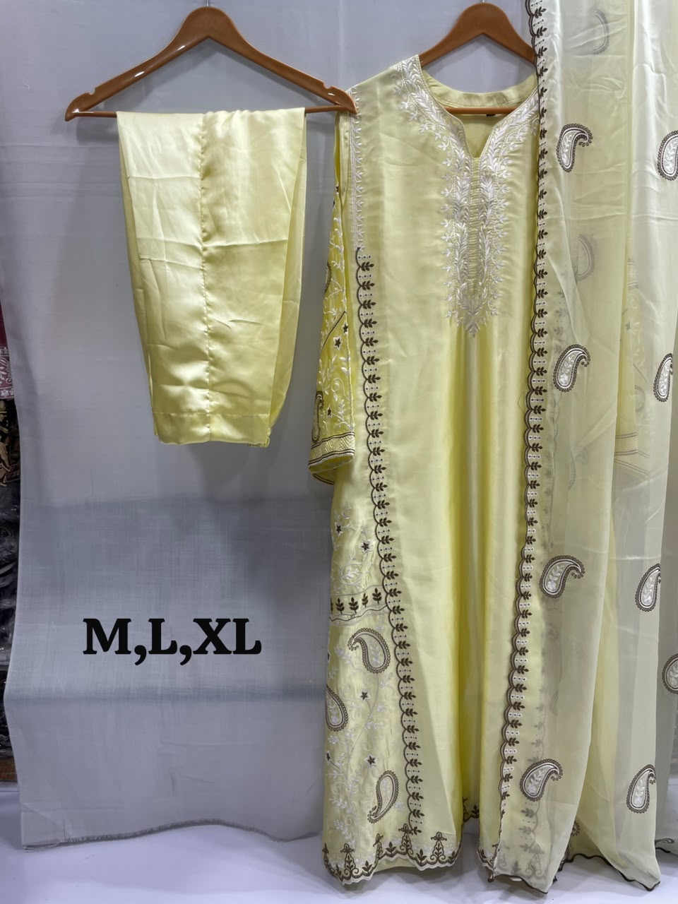 Silk Kaftan 3 Pcs Suit