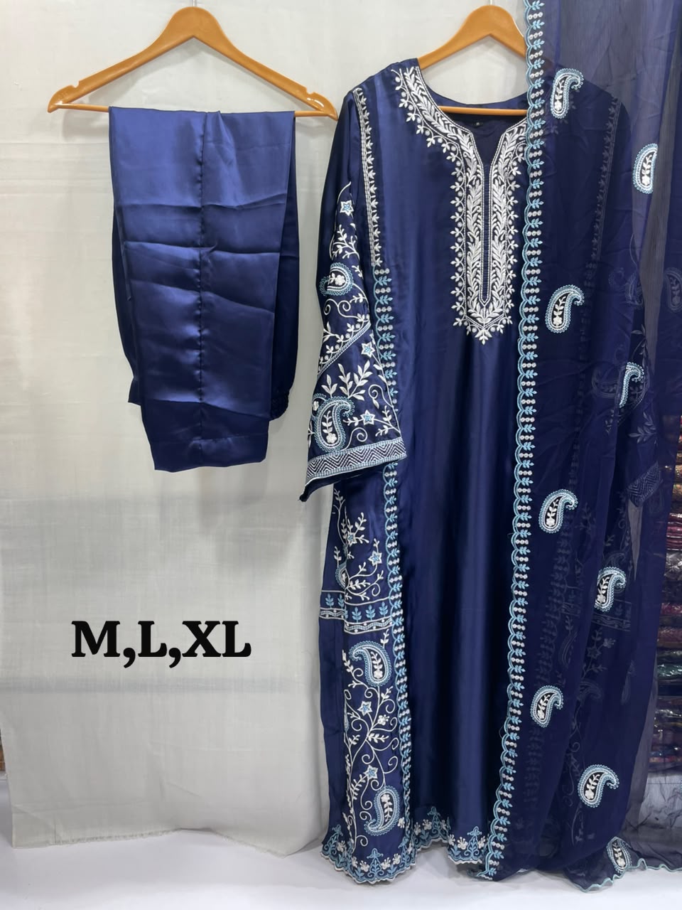 Silk Kaftan 3 Pcs Suit