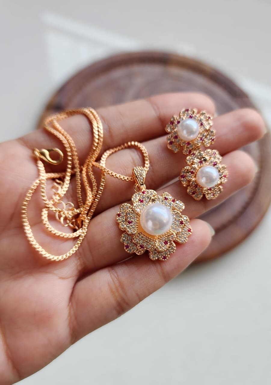 Premium Quality Zircon Locket Set