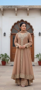 Ready To Wear New Pure Chiffon Beautiful Handwork  3 Pcs