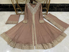Ready To Wear New Pure Chiffon Beautiful Handwork  3 Pcs