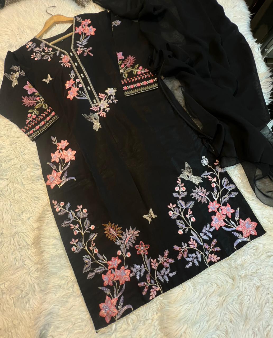 Ready To Wear Cambric Cotton Fully Multi Embroidered 3 Pcs