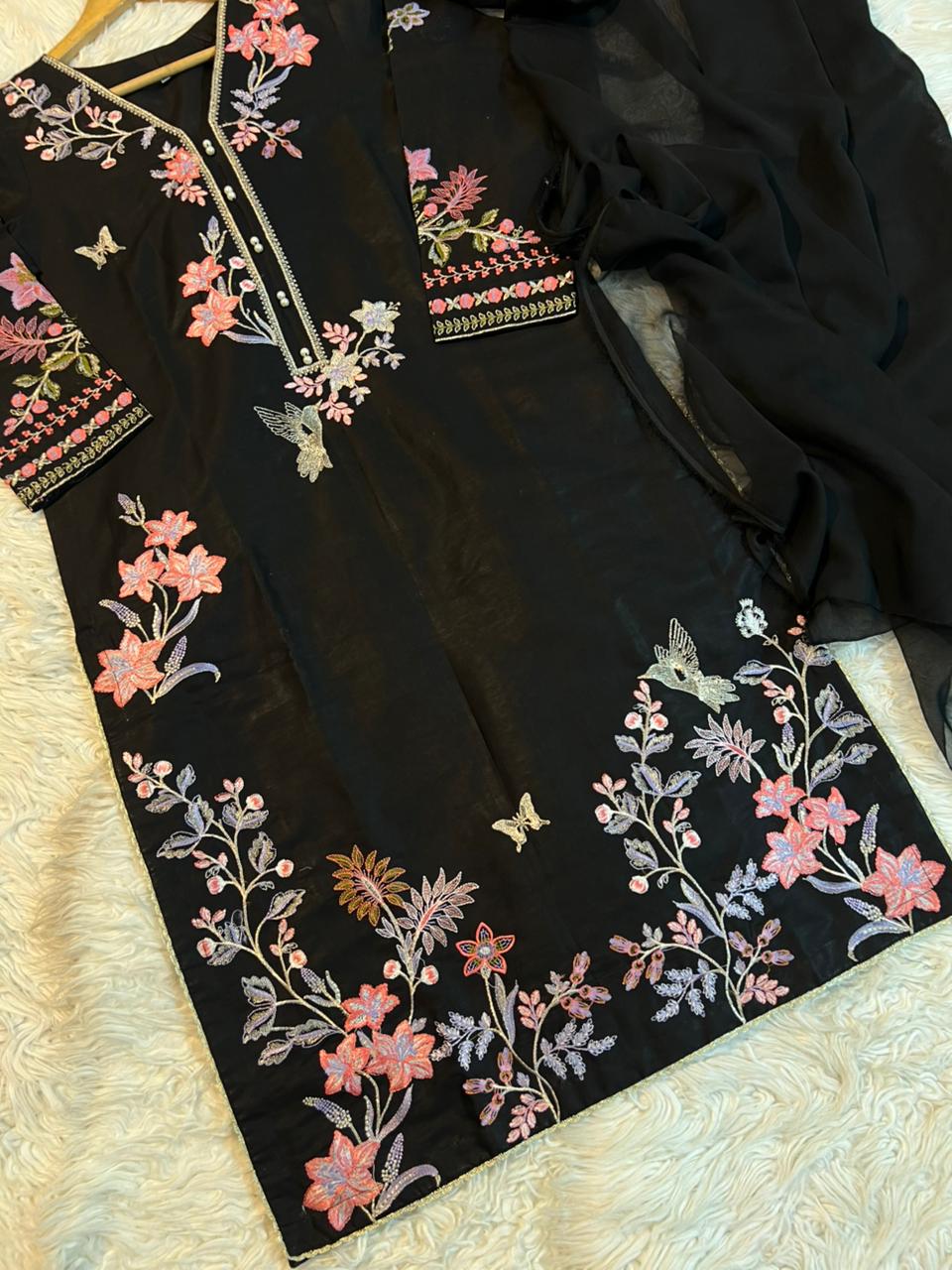 Ready To Wear Cambric Cotton Fully Multi Embroidered 3 Pcs