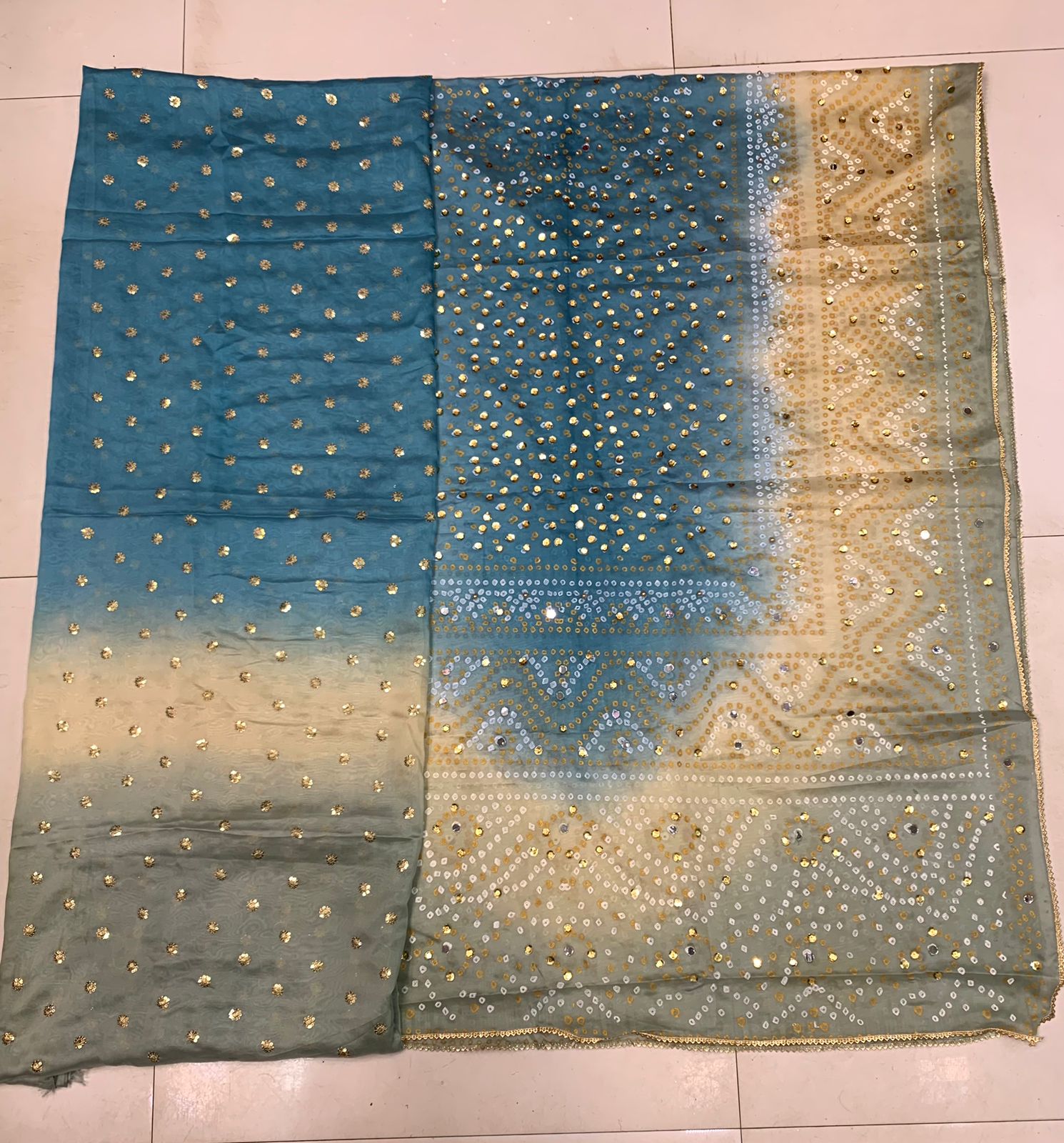 Silk Multi Colour Embroidery Shirt With Chundri Print Multi Colour Dupatta