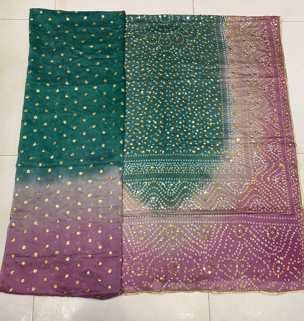 Silk Multi Colour Embroidery Shirt With Chundri Print Multi Colour Dupatta