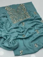 Handmade Rose Gold Mukesh Work Shifoon 2PC Suit