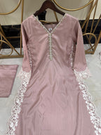 Pure Silk Embroidered 3PC Ready To Wear Suit