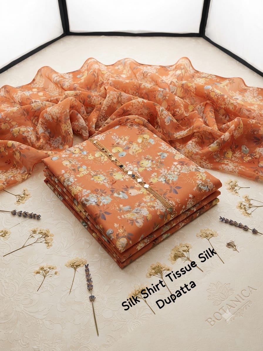 Digital Print Shamoze Silk Unstitched 2PC Dress