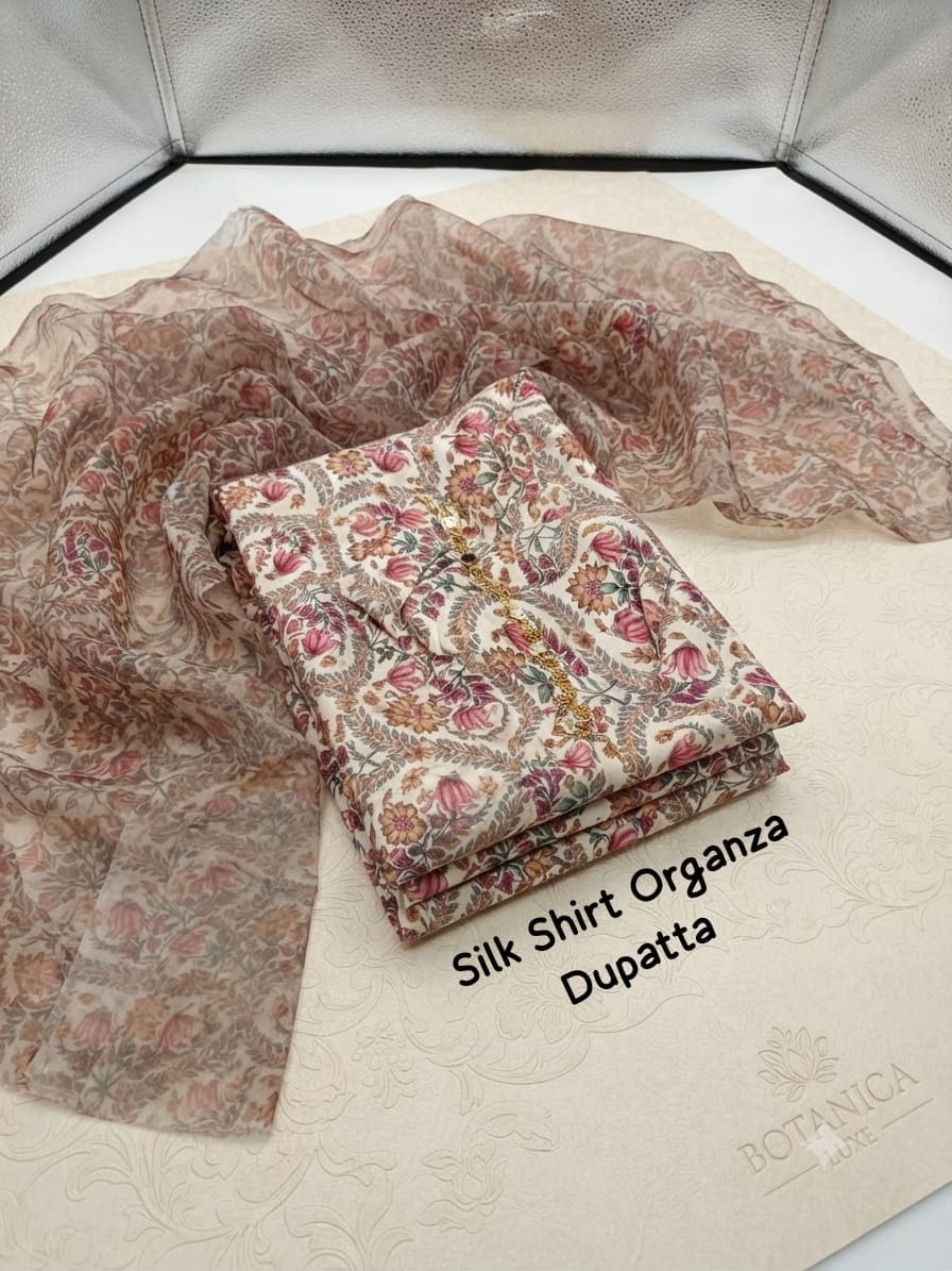 Digital Print Shamoze Silk Unstitched 2PC Dress