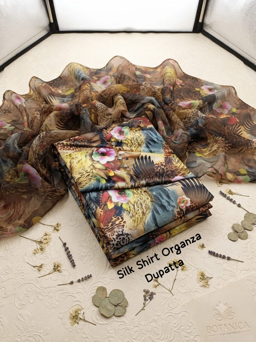 Digital Print Shamoze Silk Unstitched 2PC Dress