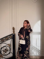 Premium Silk Embroidered 3PC Long Kaftan Set