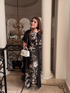 Premium Silk Embroidered 3PC Long Kaftan Set