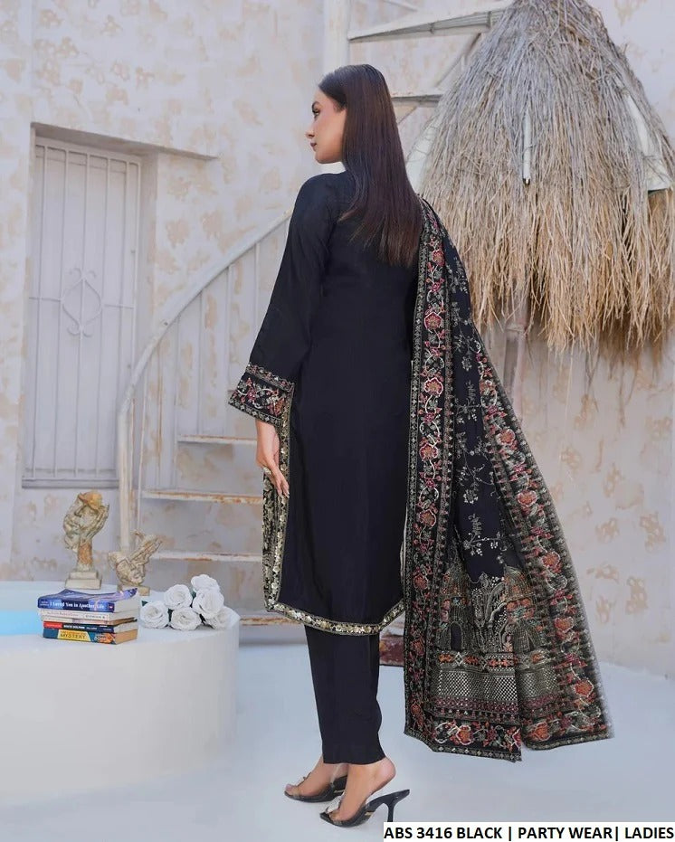 Luxury Raw Silk Embroidered 3PC Ready To Wear Dress