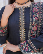 Luxury Raw Silk Embroidered 3PC Ready To Wear Dress