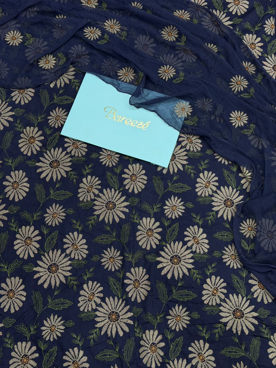 Luxury Bareeze Embroidered 3PC Unstitched Suit – Chicken Kari Style