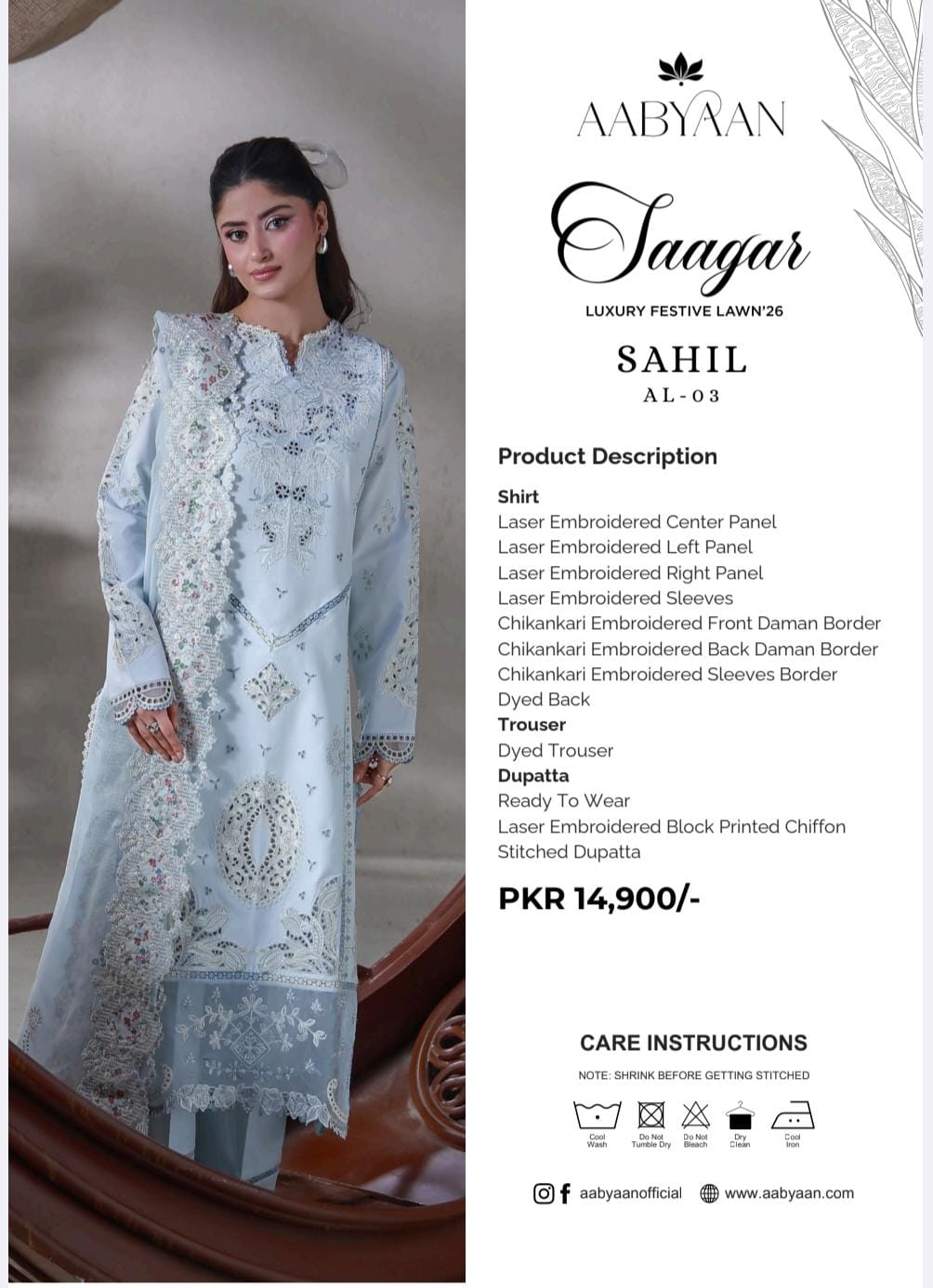 Luxury Bareeze Embroidered 3PC Unstitched Suit – Chicken Kari Style