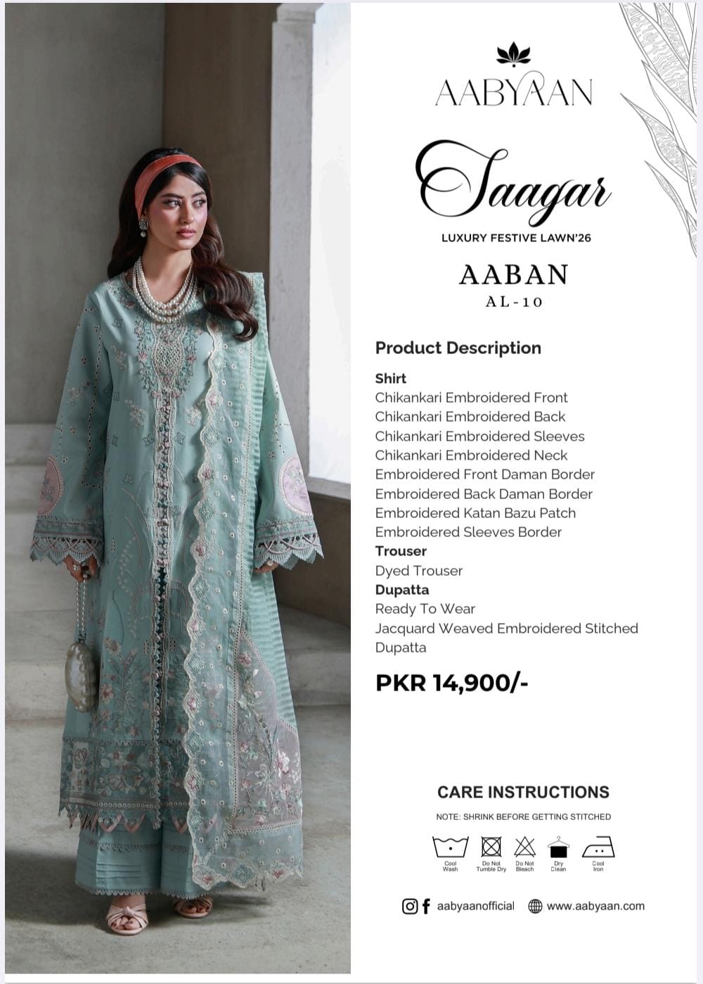 Luxury Bareeze Embroidered 3PC Unstitched Suit – Chicken Kari Style