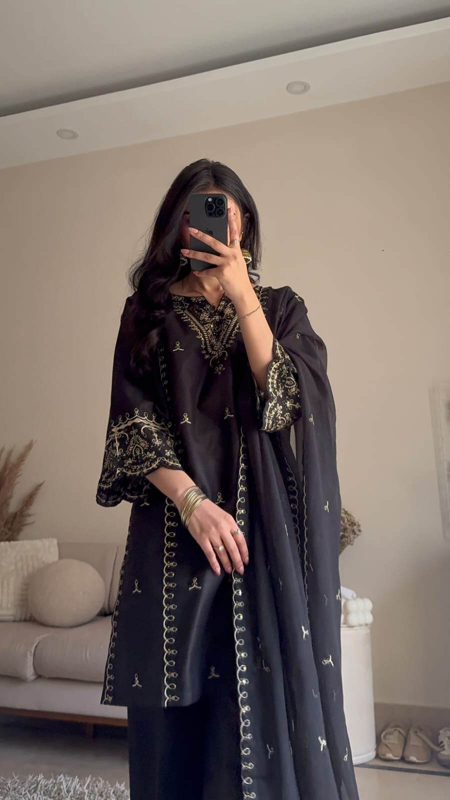 Bareen Luxury Embroidered 3PC Suit (Plazo & Dupatta Edition)