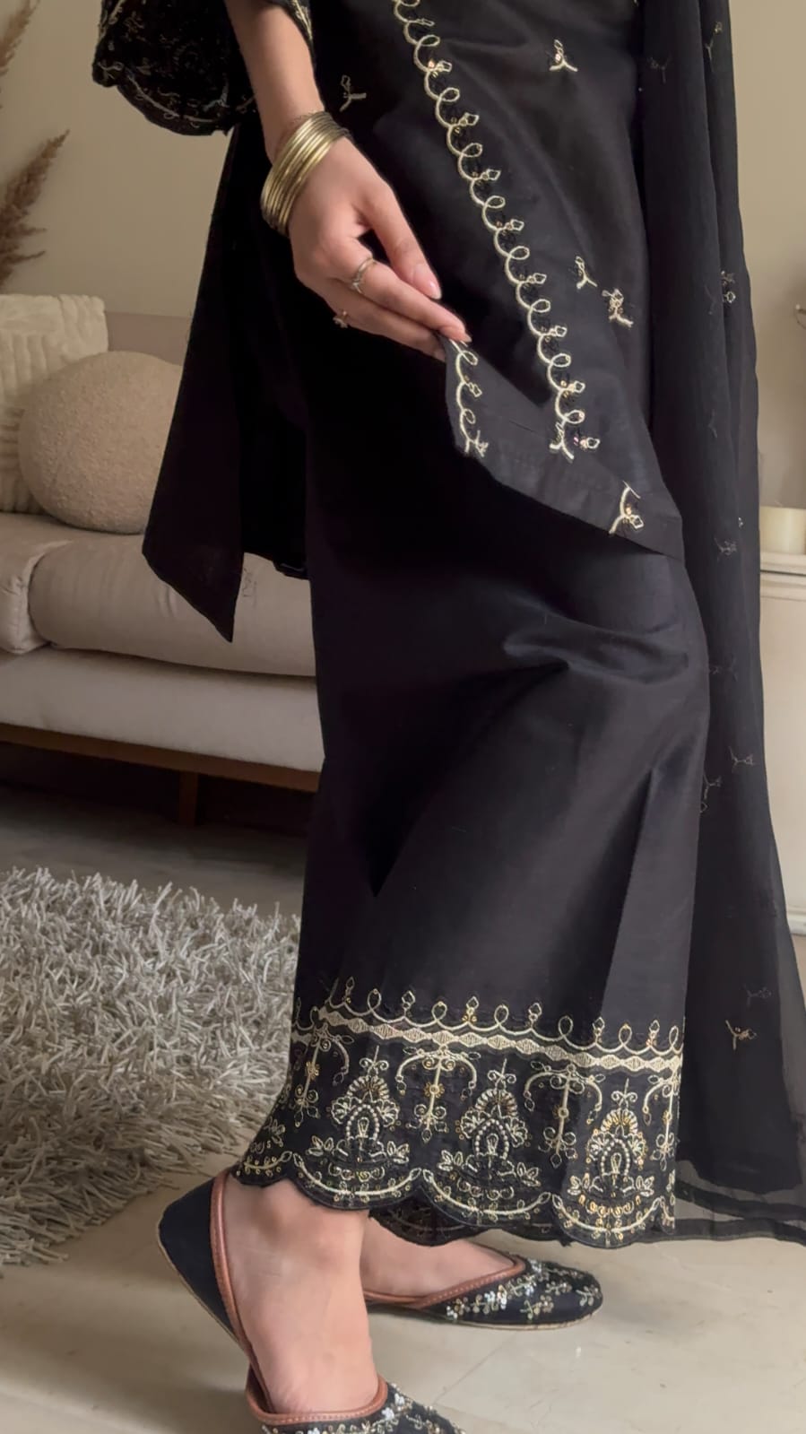 Bareen Luxury Embroidered 3PC Suit (Plazo & Dupatta Edition)