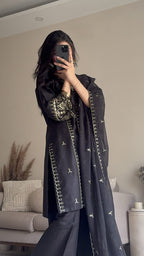 Bareen Luxury Embroidered 3PC Suit (Plazo & Dupatta Edition)