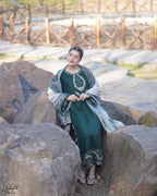 Mannat Luxury Embroidered 3PC Suit With Digital Voile Dupatta