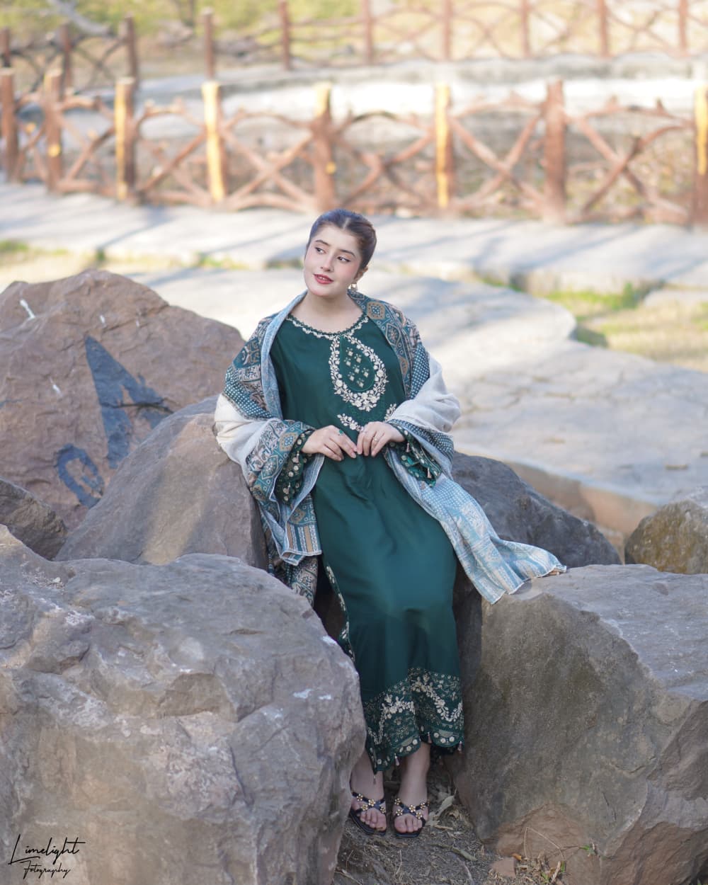 Mannat Luxury Embroidered 3PC Suit With Digital Voile Dupatta