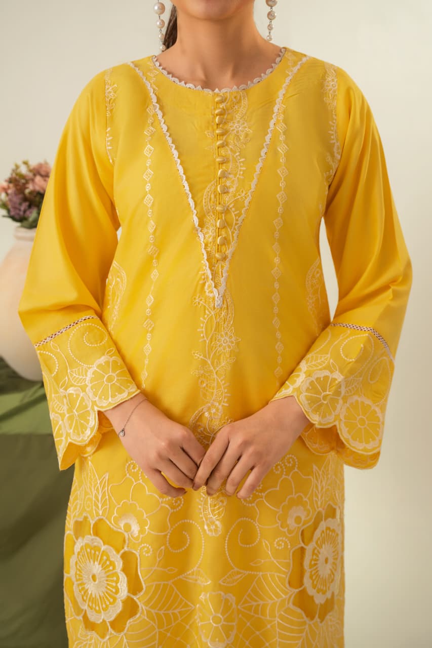 Soraya Luxury Cutwork Embroidered 3PC Suit With Farshi Trouser