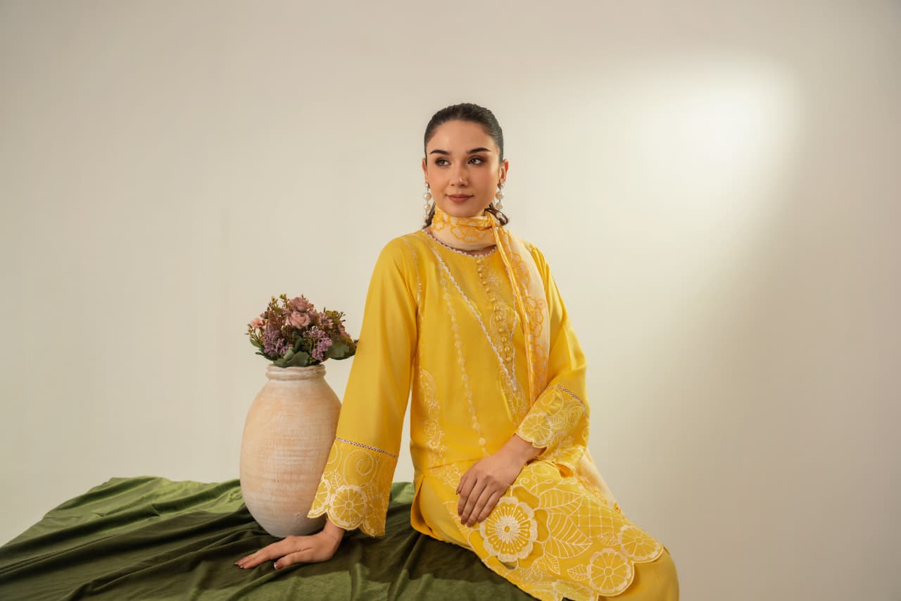 Soraya Luxury Cutwork Embroidered 3PC Suit With Farshi Trouser