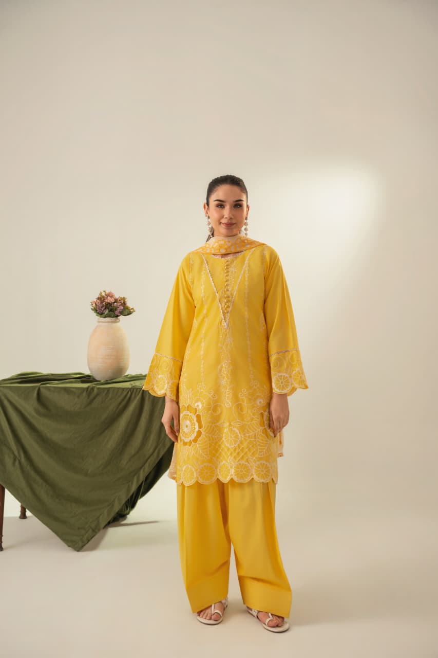 Soraya Luxury Cutwork Embroidered 3PC Suit With Farshi Trouser