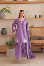 Rumi Pure Cotton Embroidered 3PC Suit With Farshi Shalwar