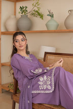 Rumi Pure Cotton Embroidered 3PC Suit With Farshi Shalwar