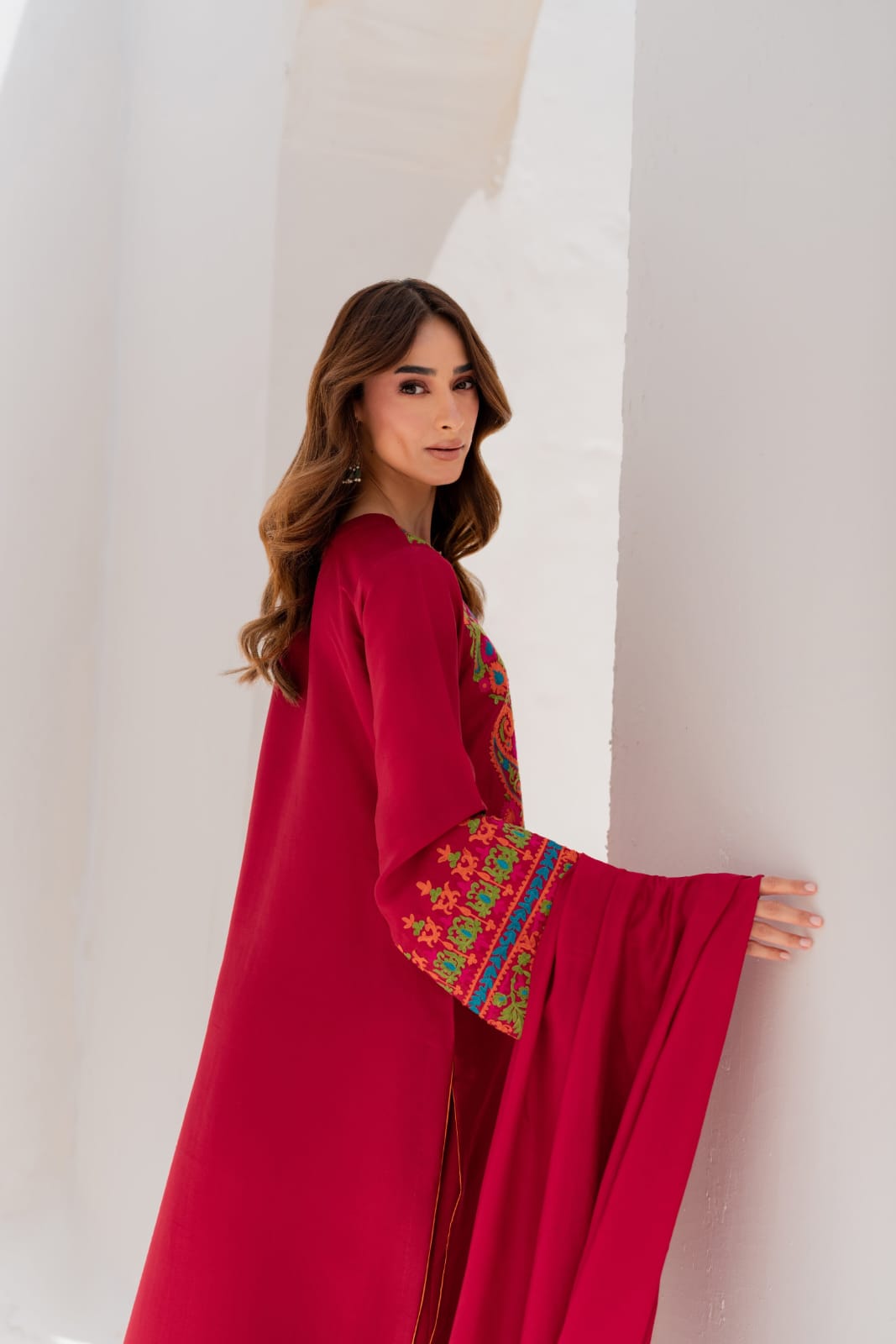 Anusha Premium Arabic Lawn Multi-Color Embroidered 3PC Suit With Chiffon Dupatta