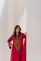 Anusha Premium Arabic Lawn Multi-Color Embroidered 3PC Suit With Chiffon Dupatta