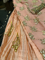 Elegant Embroidered Chiffon Festive Shirt With Crushed Silk Sharara & Organza Dupatta