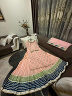 Elegant Embroidered Chiffon Festive Shirt With Crushed Silk Sharara & Organza Dupatta