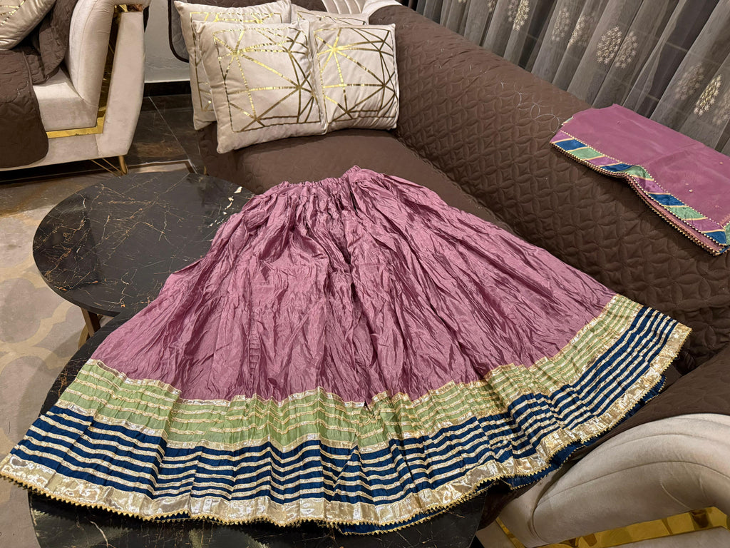 Elegant Embroidered Chiffon Festive Shirt With Crushed Silk Sharara & Organza Dupatta