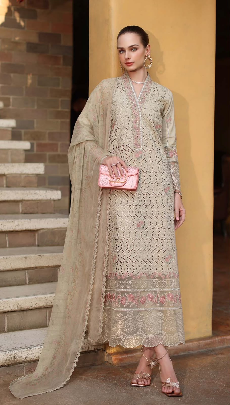Noor Sadia Schiffli Laserkari Luxury Lawn Collection 2026