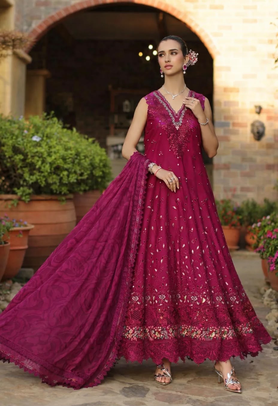 Noor Sadia Schiffli Laserkari Luxury Lawn Collection 2026