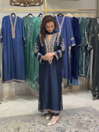 Luxury Russian Silk Heavy Embroidered 3PC Suit With Chiffon Dupatta (Long Length)