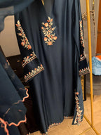Luxury Russian Silk Heavy Embroidered 3PC Suit With Chiffon Dupatta (Long Length)