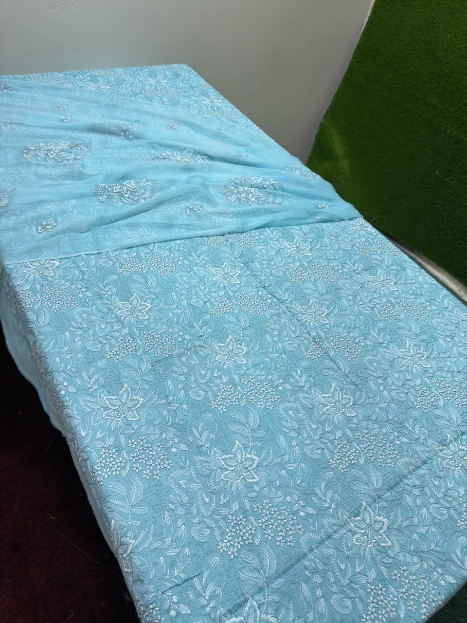 Bareeze Inspired Luxury Chicken Kari 3PC Suit With Pure Chiffon Dupatta