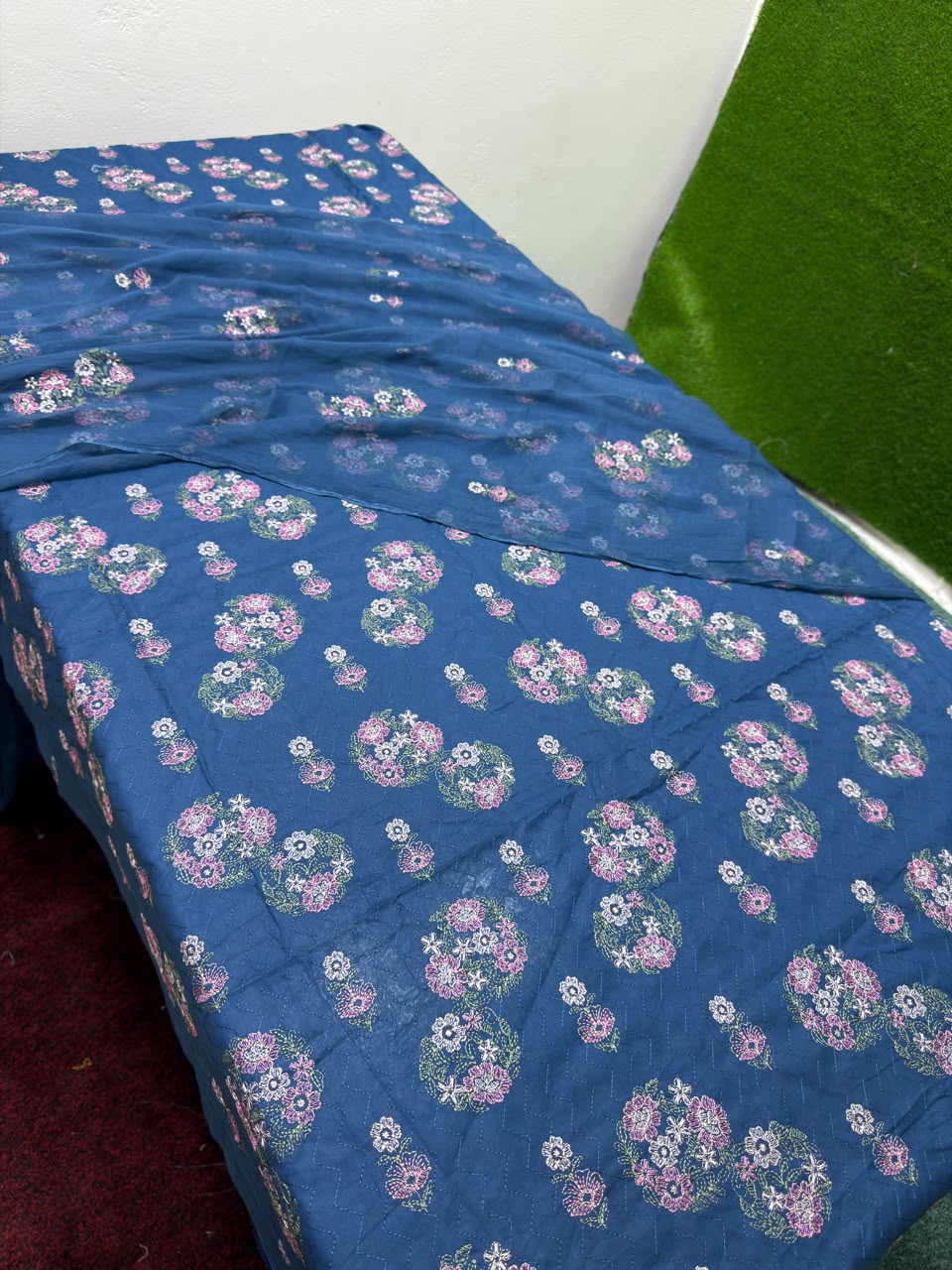 Bareeze Inspired Luxury Chicken Kari 3PC Suit With Pure Chiffon Dupatta