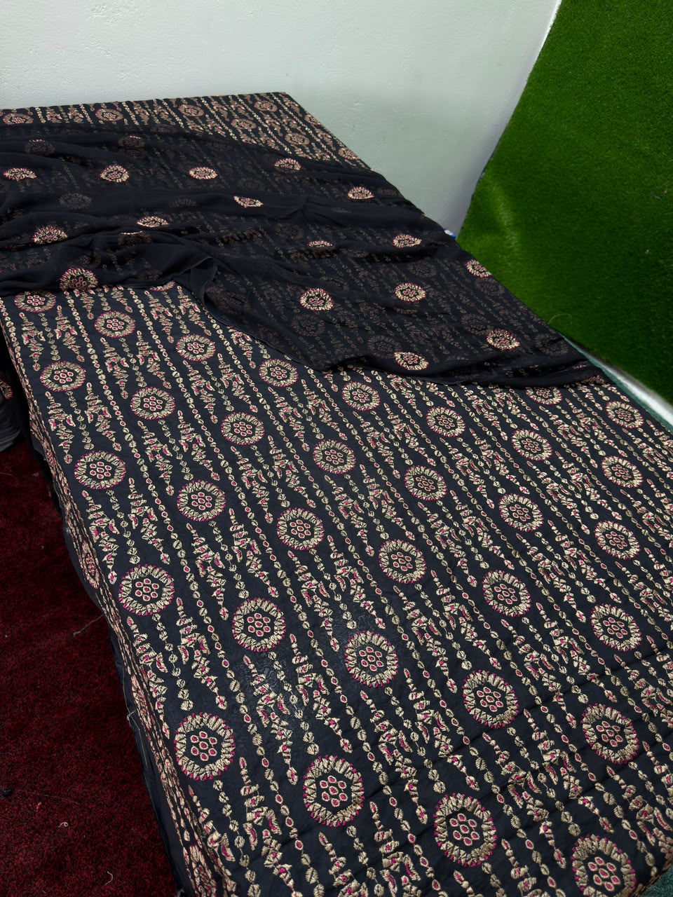 Bareeze Inspired Luxury Chicken Kari 3PC Suit With Pure Chiffon Dupatta