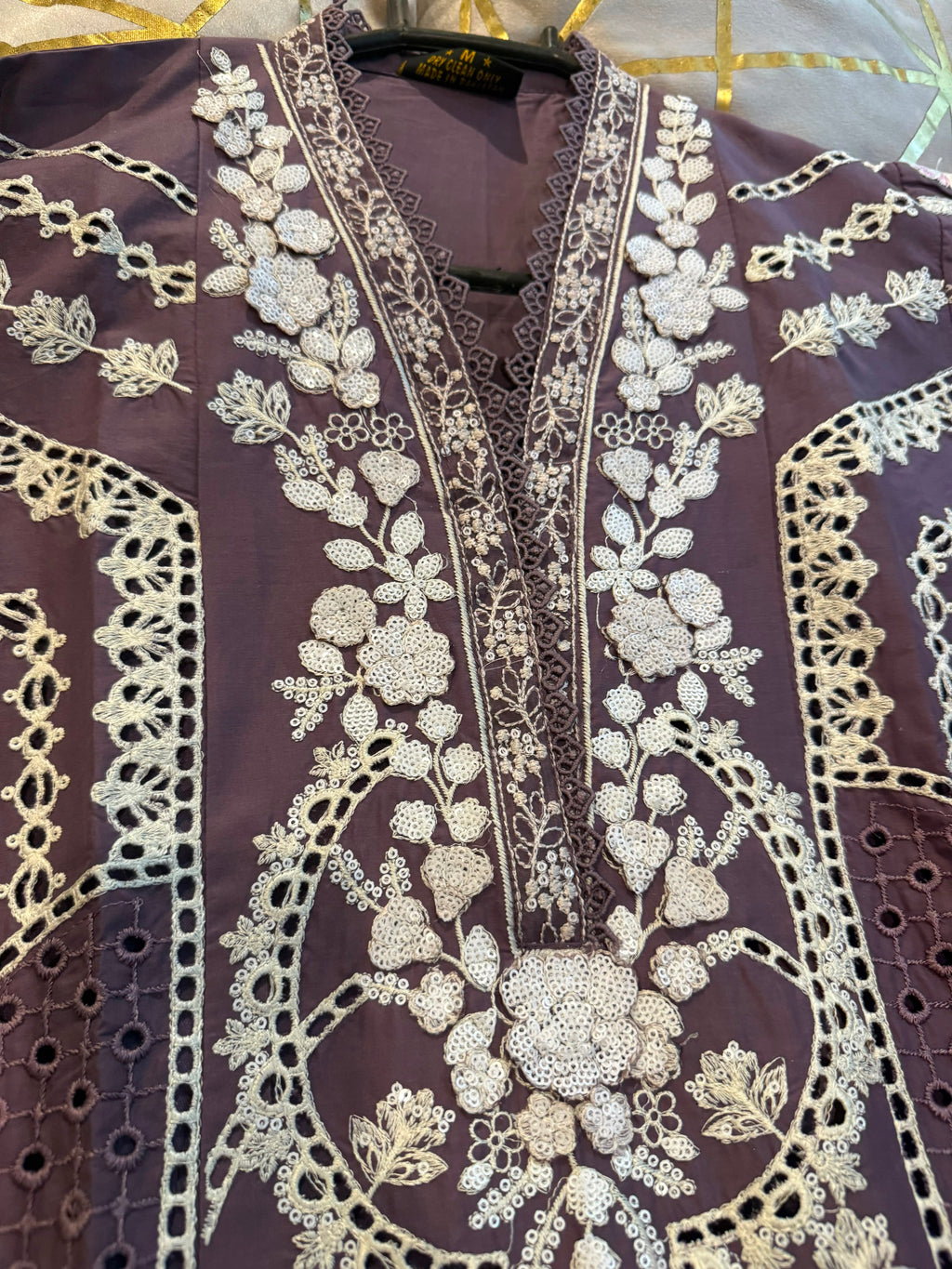 Elegant Chikankari Embroidered Long Shirt 3PC Suit With Shaded Chiffon Dupatta