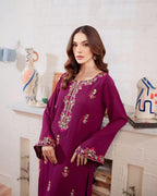 Kw Fashion Phulkari Premium Winter Linen 2PC Embroidered Suit