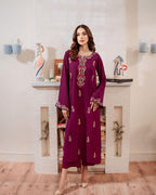 Kw Fashion Phulkari Premium Winter Linen 2PC Embroidered Suit